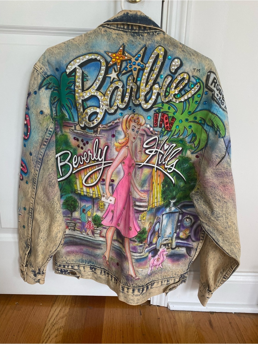 Barbie in Beverly Hills Denim Jacket buttons read ALAMO no tag fits XL - Picture 3 of 12